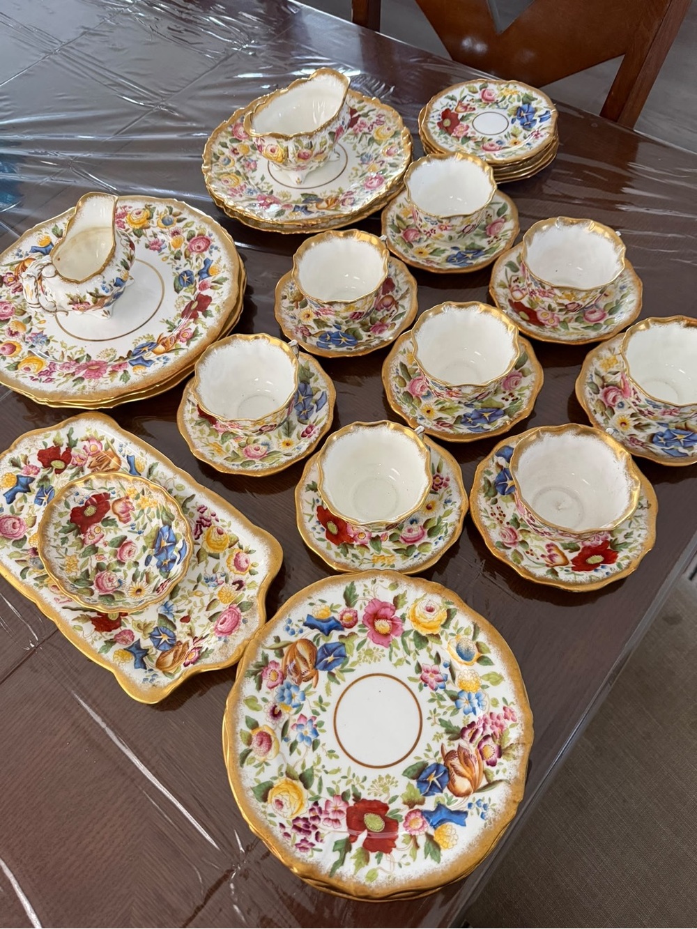 Hammersley & Co Victorian violets bone china tea set